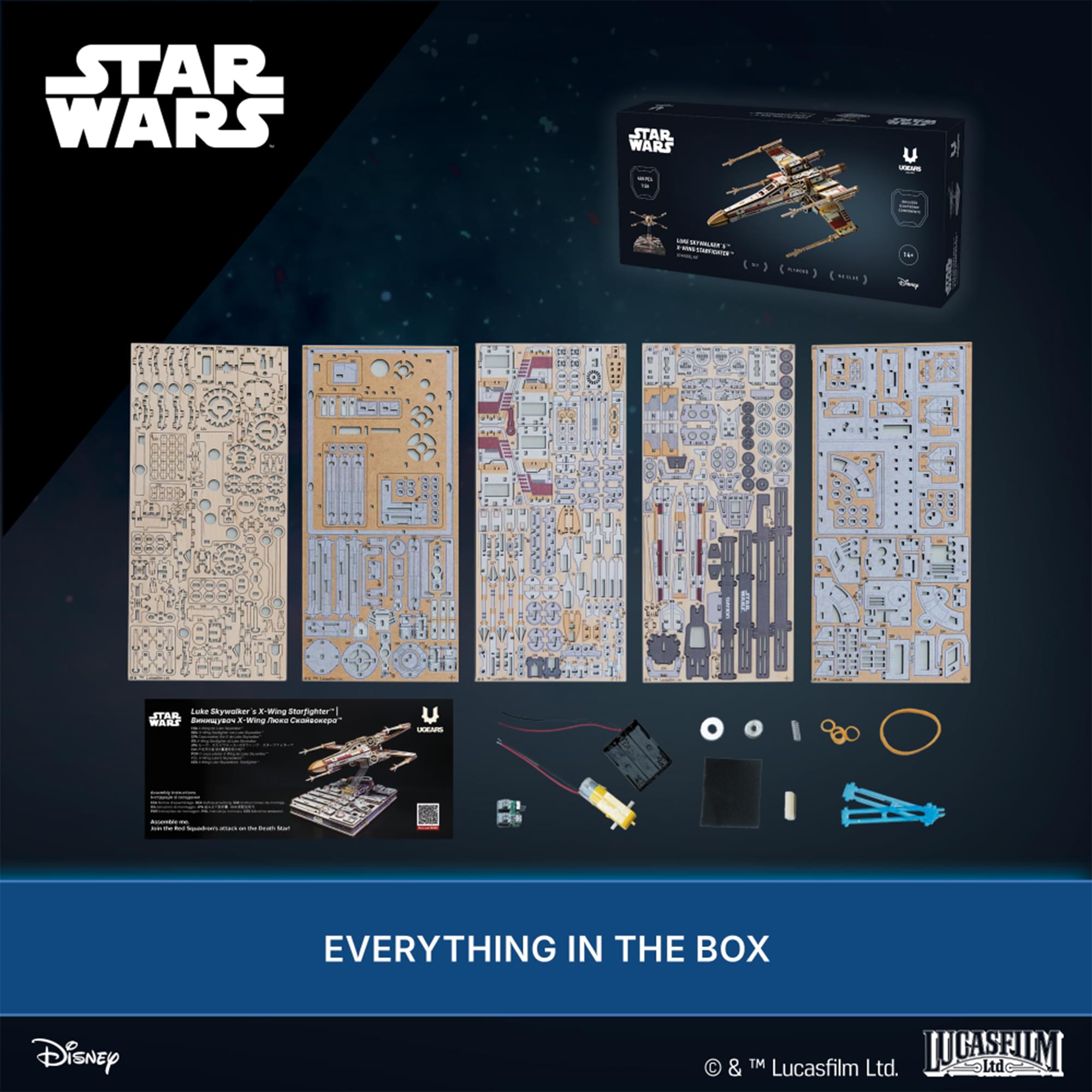 Star Wars X-Wing Starfighter 3D Wooden Puzzle Mechanical Model Kit
