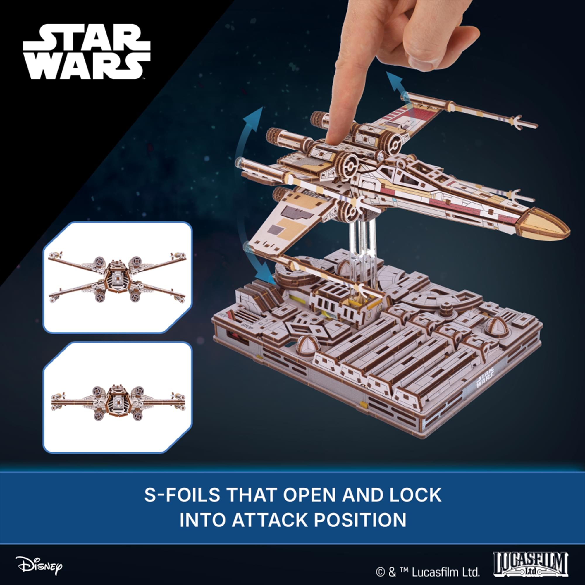 Star Wars X-Wing Starfighter 3D Wooden Puzzle Mechanical Model Kit