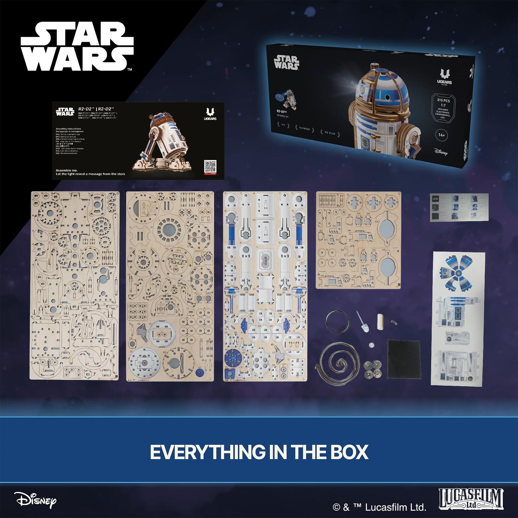 Star Wars R2-D2 3D Wooden Puzzle Mechanical Model Kit