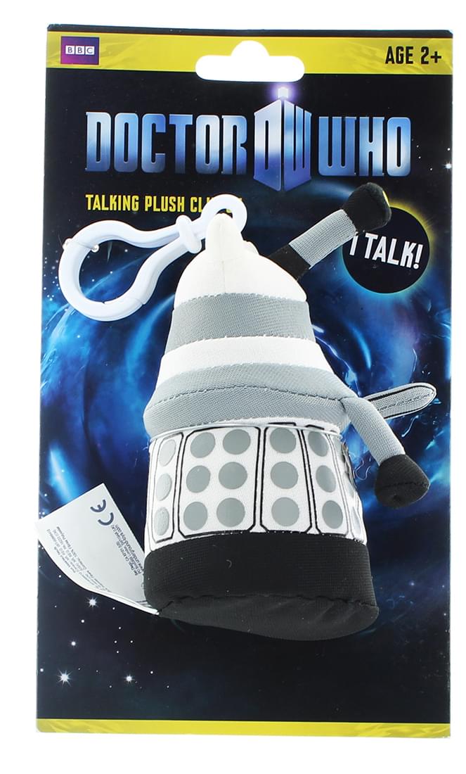 Doctor Who White Dalek 4" Talking Plush Clip On