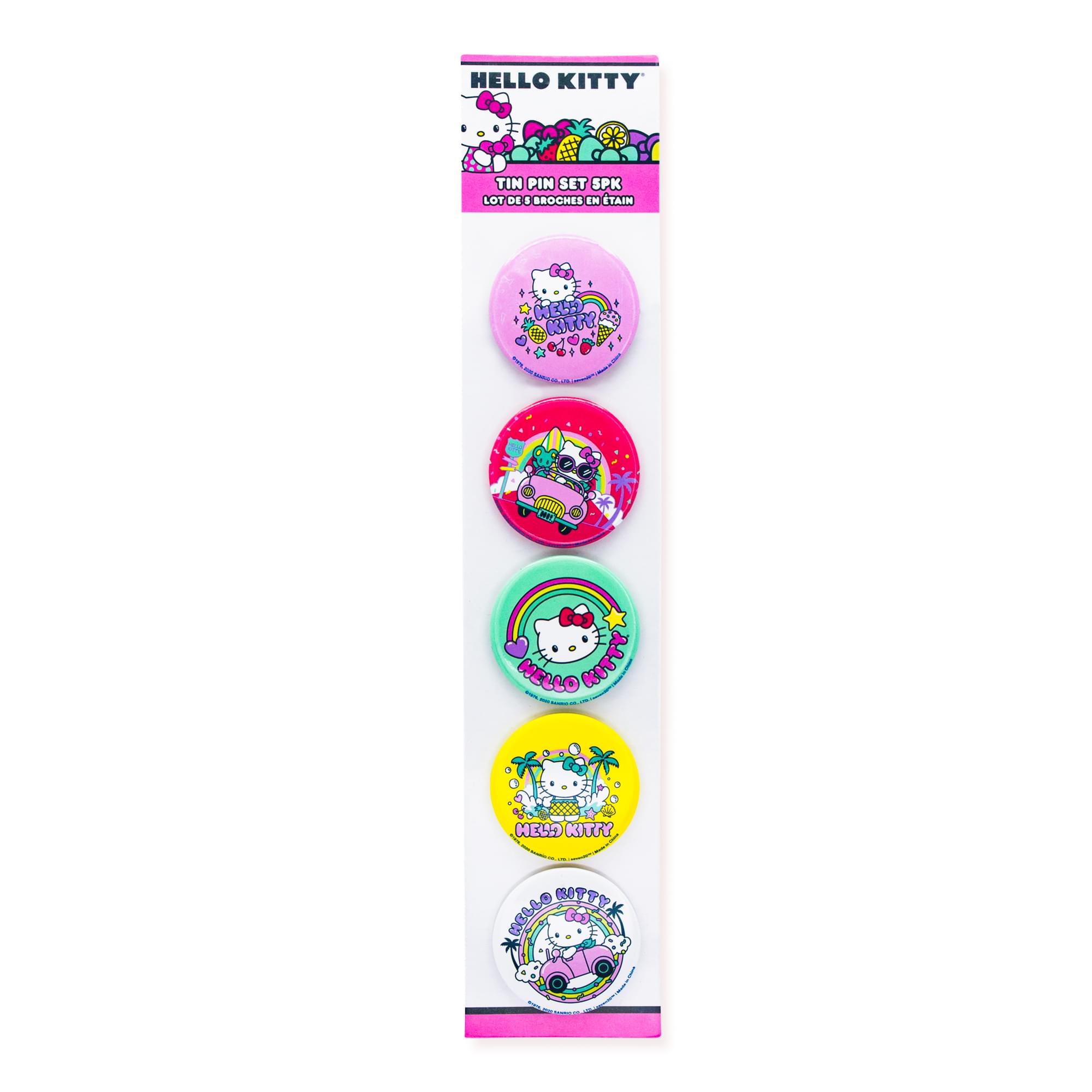 Sanrio Hello Kitty Pretty Pastels 5-Piece Tin Pin Button Set