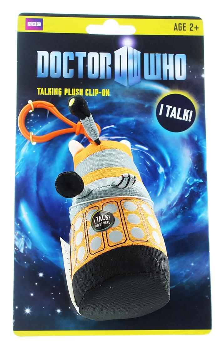 Doctor Who Orange Dalek 4" Talking Plush Clip On