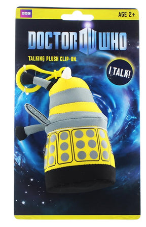 Doctor Who Yellow Dalek 4" Talking Plush Clip On
