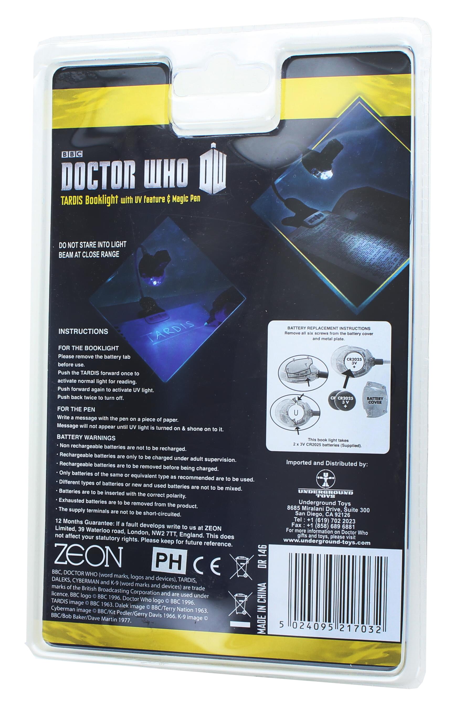 Doctor Who Book Light and UV Pen