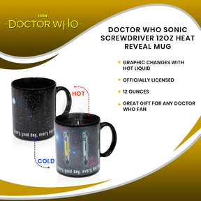 Doctor Who Sonic Screwdriver 12oz Heat Reveal Mug