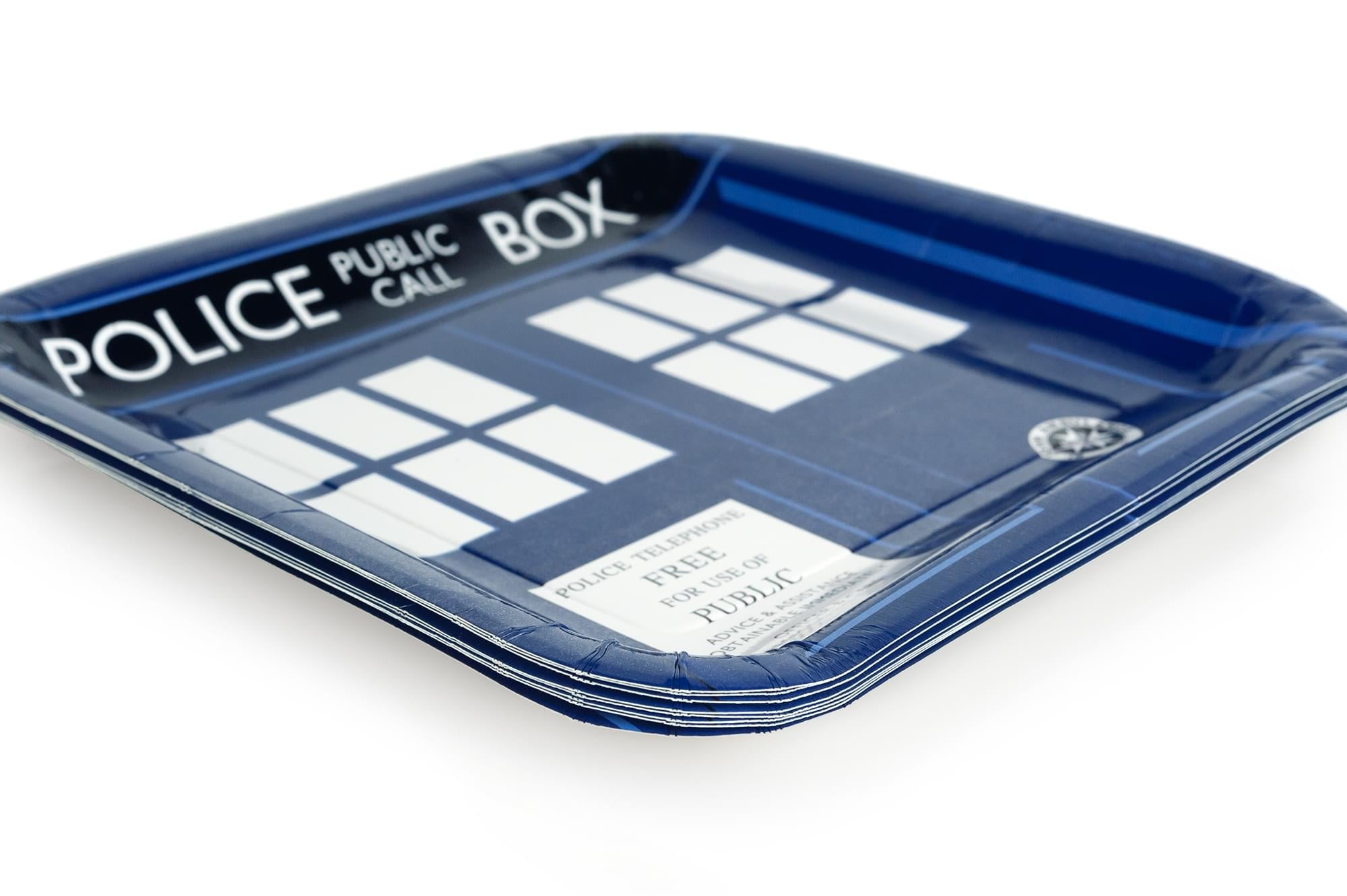 Doctor Who 9" TARDIS Square Paper Plates, Set of 8
