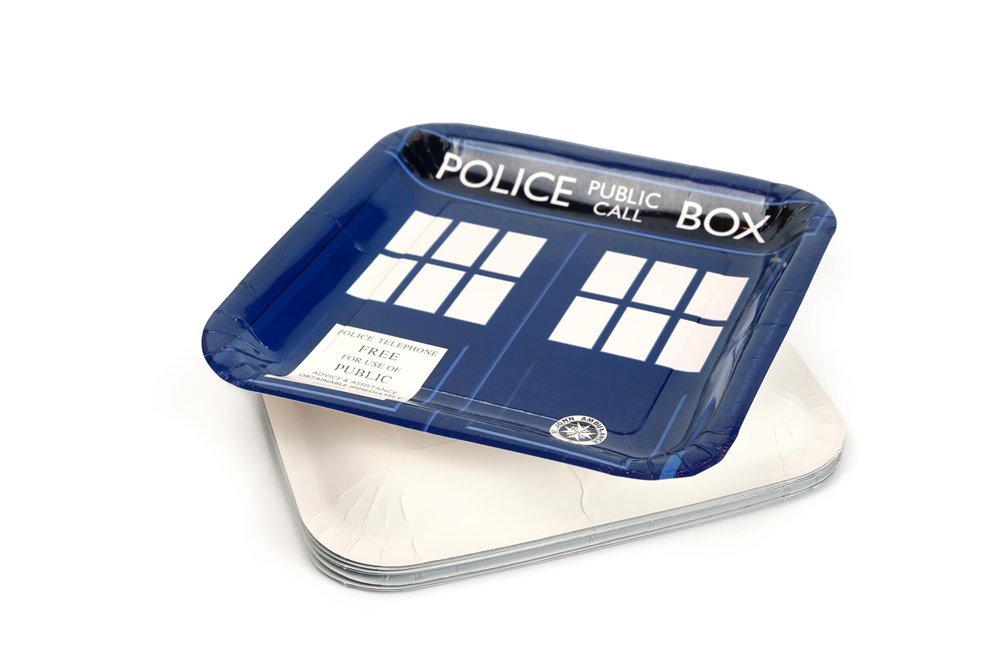 Doctor Who 9" TARDIS Square Paper Plates, Set of 8