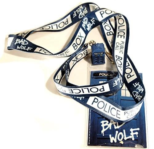 Doctor Who Bad Wolf with 3D Tardis Charm Lanyard
