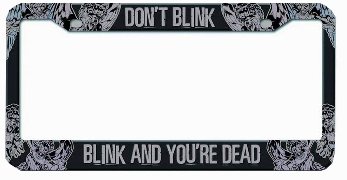 Doctor Who Licence Plate Frame "Don’t Blink Blink And You Are Dead"