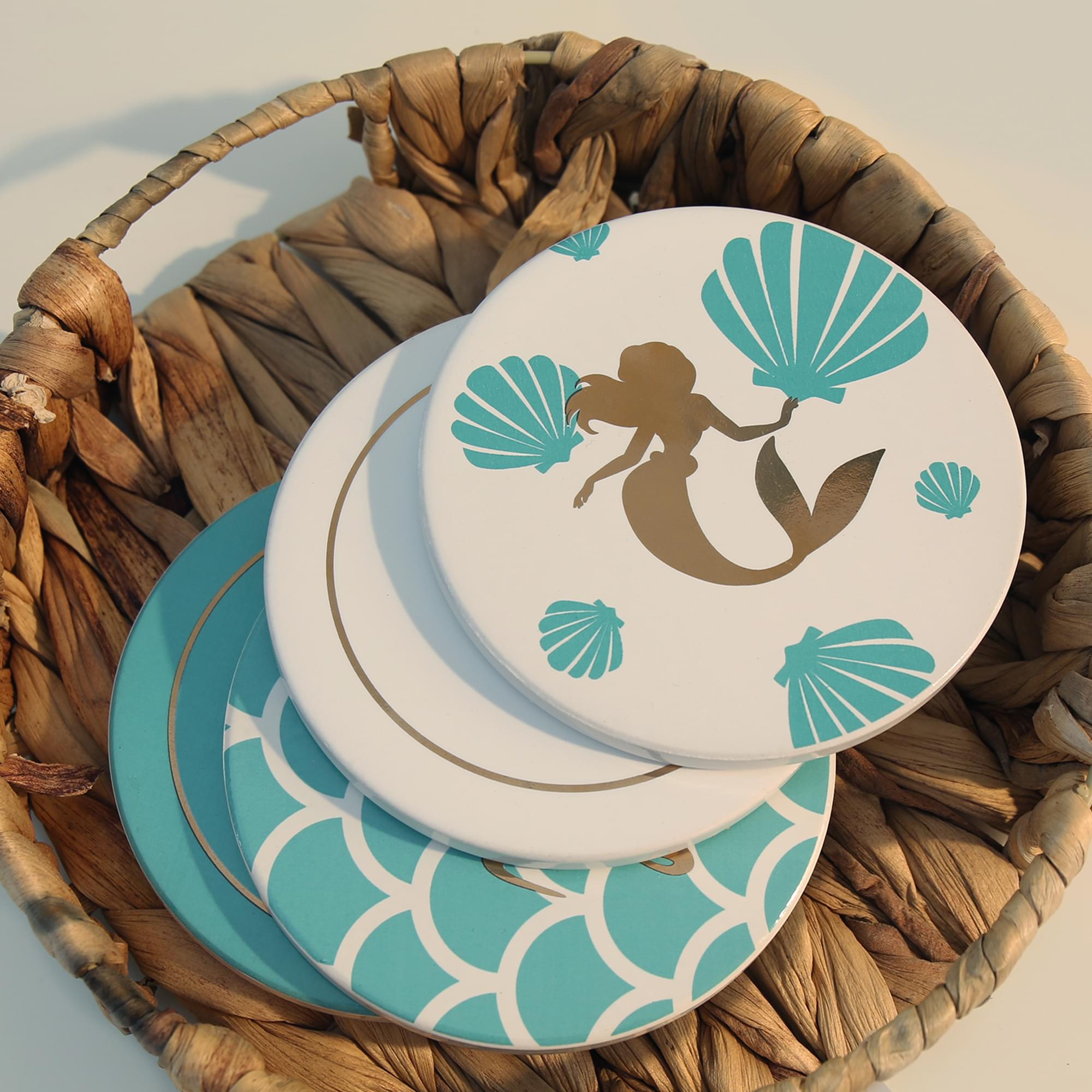 Disney The Little Mermaid 4 Piece Ceramic Coaster Set