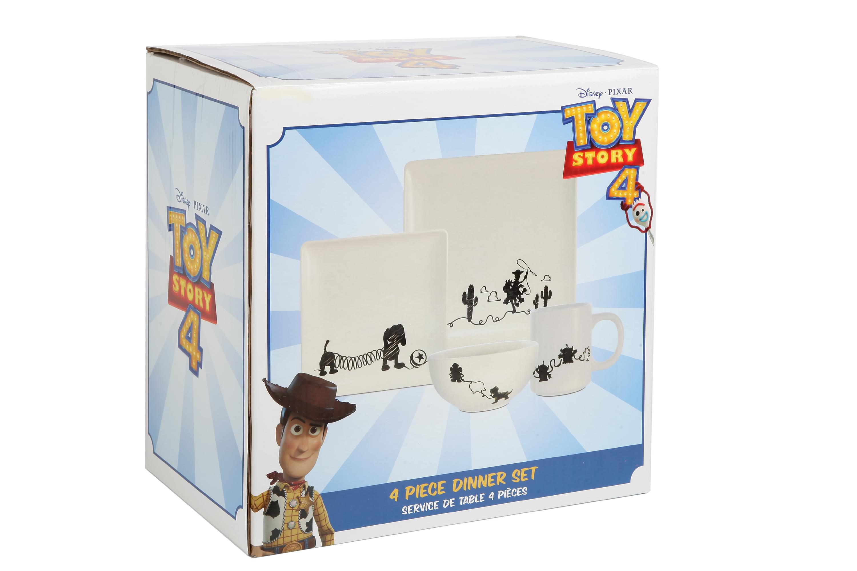 Toy Story 4-Piece Ceramic Dinnerware Set With Scribble Characters