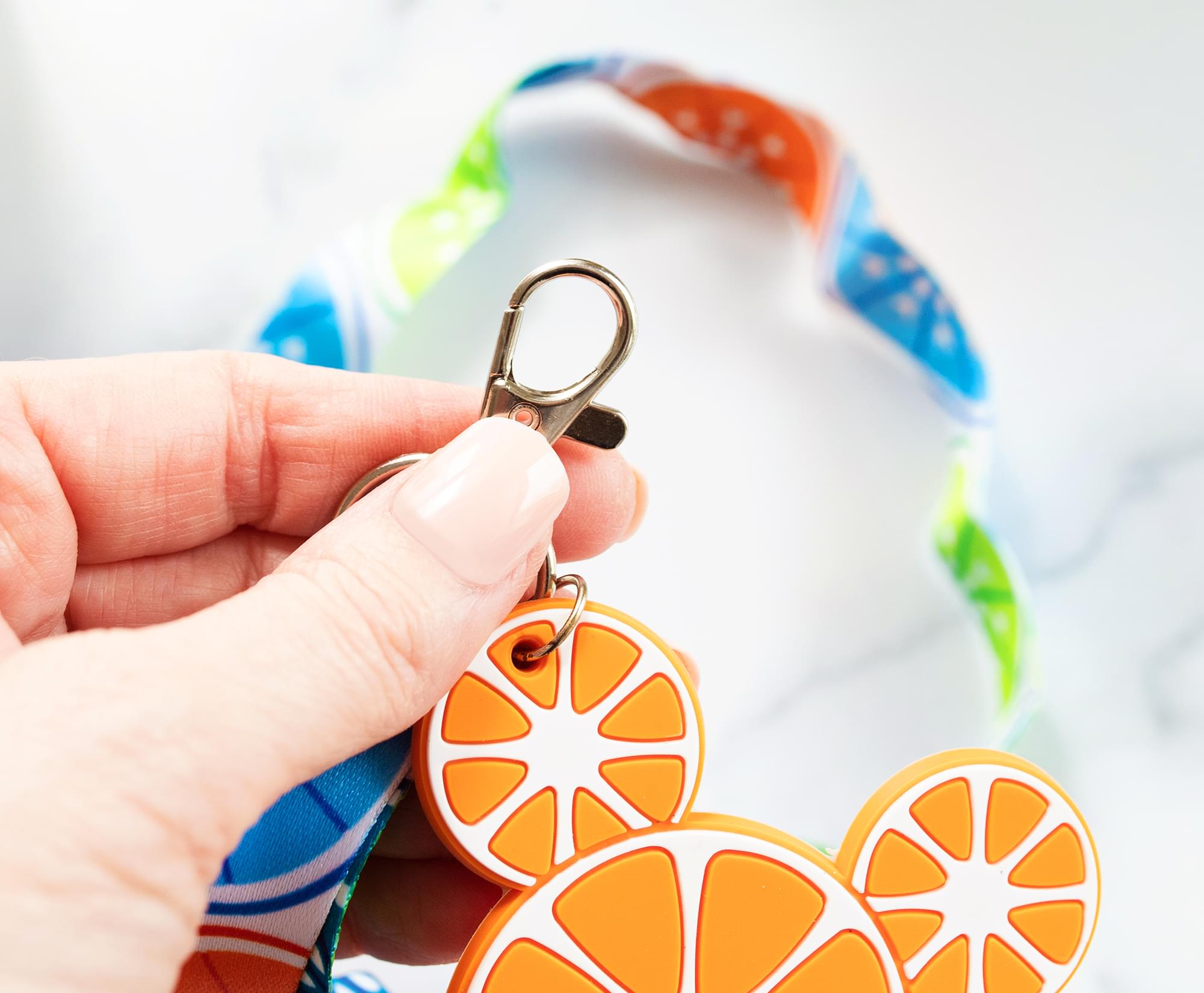 Disney Mickey Mouse Fruit Lanyard With Orange Charm