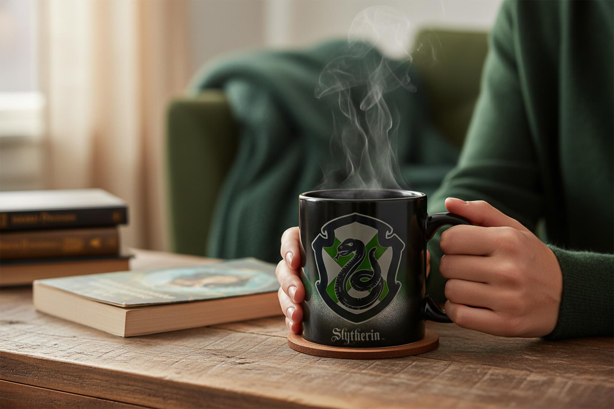 Harry Potter Slytherin 20oz Heat Reveal Ceramic Coffee Mug | Color Changing Cup