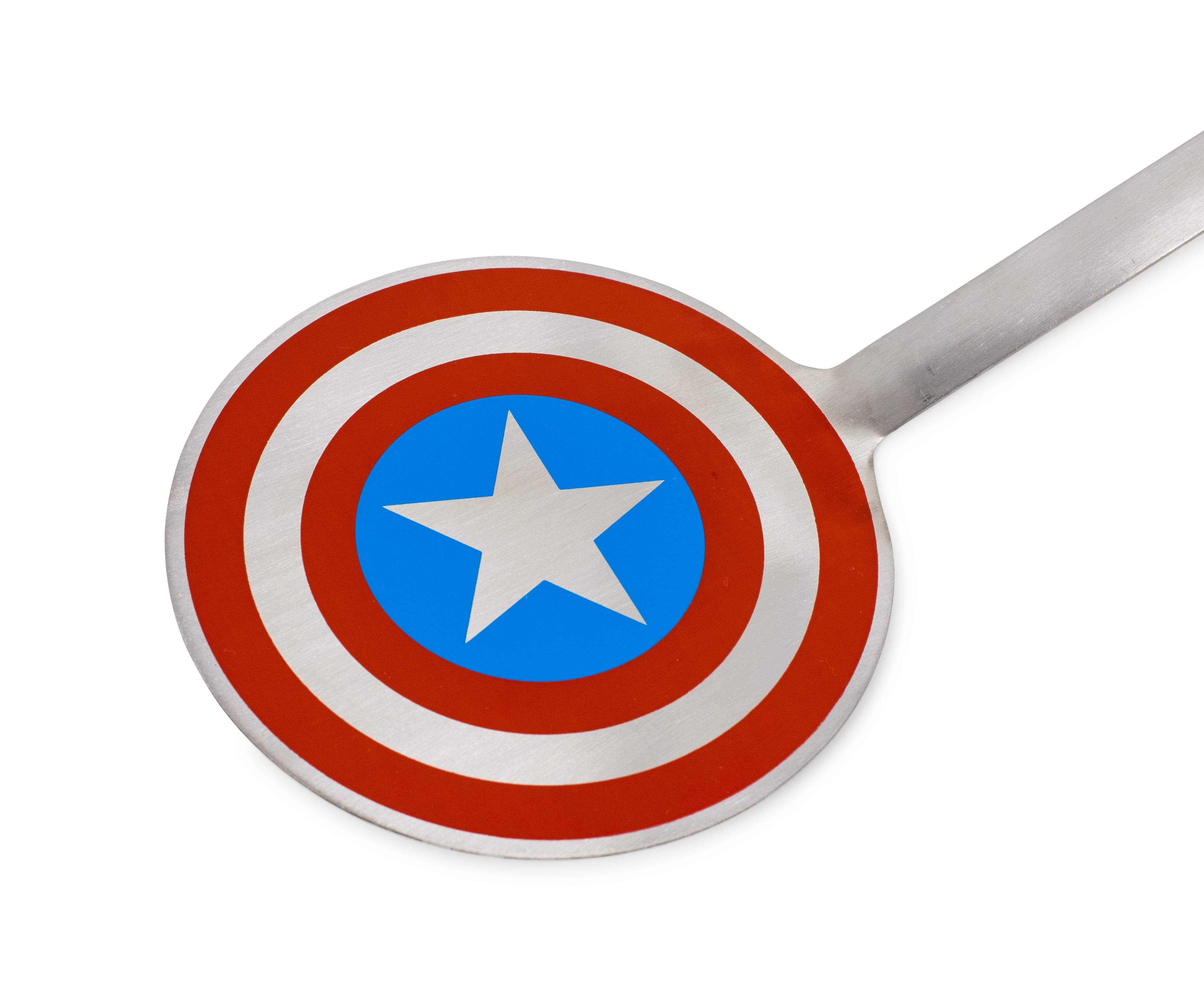 Marvel Captain America Shield Colored Flat Stainless Steel Wide Head Spatula