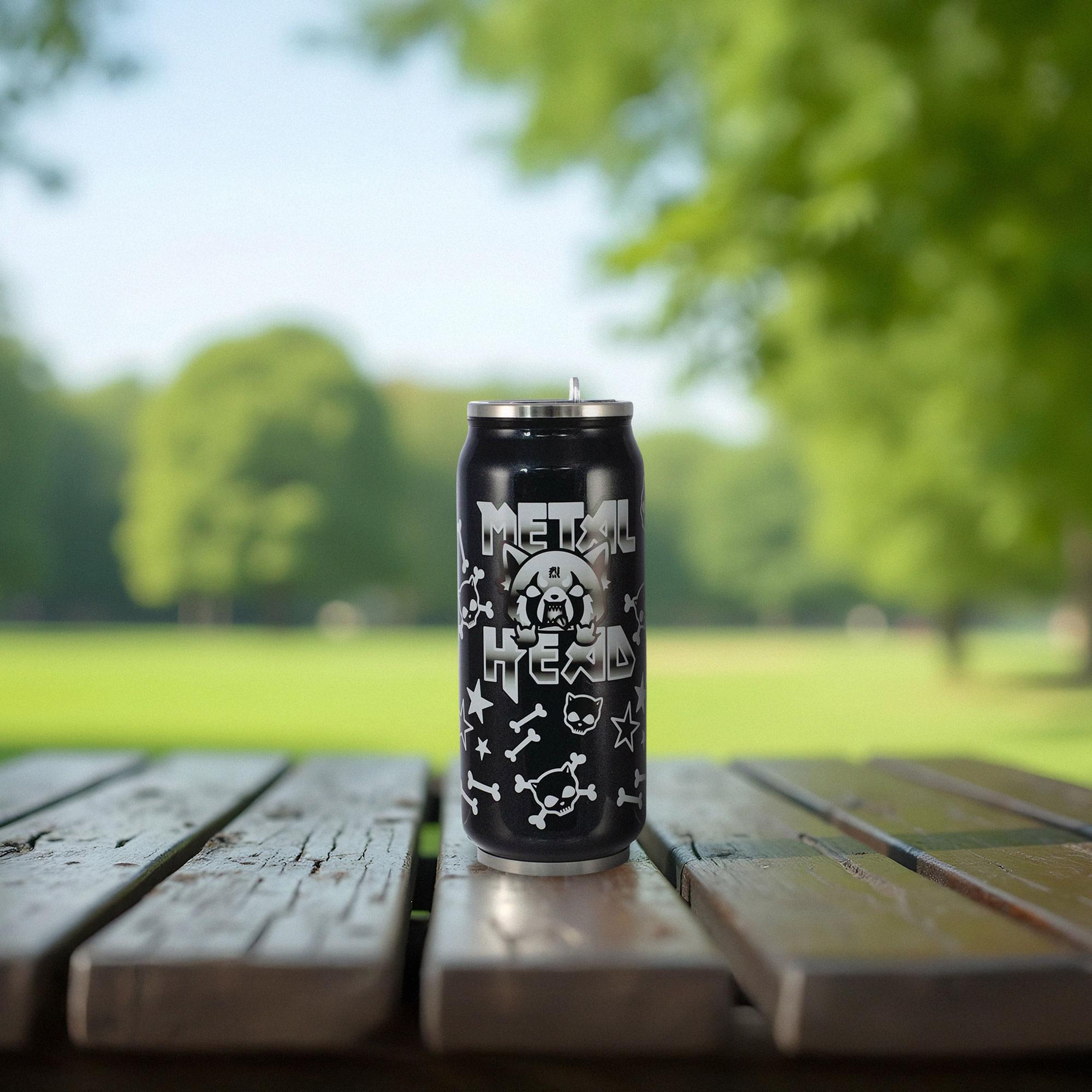 Aggretsuko Metal Head 12oz Insulated Stainless Steel Travel Can