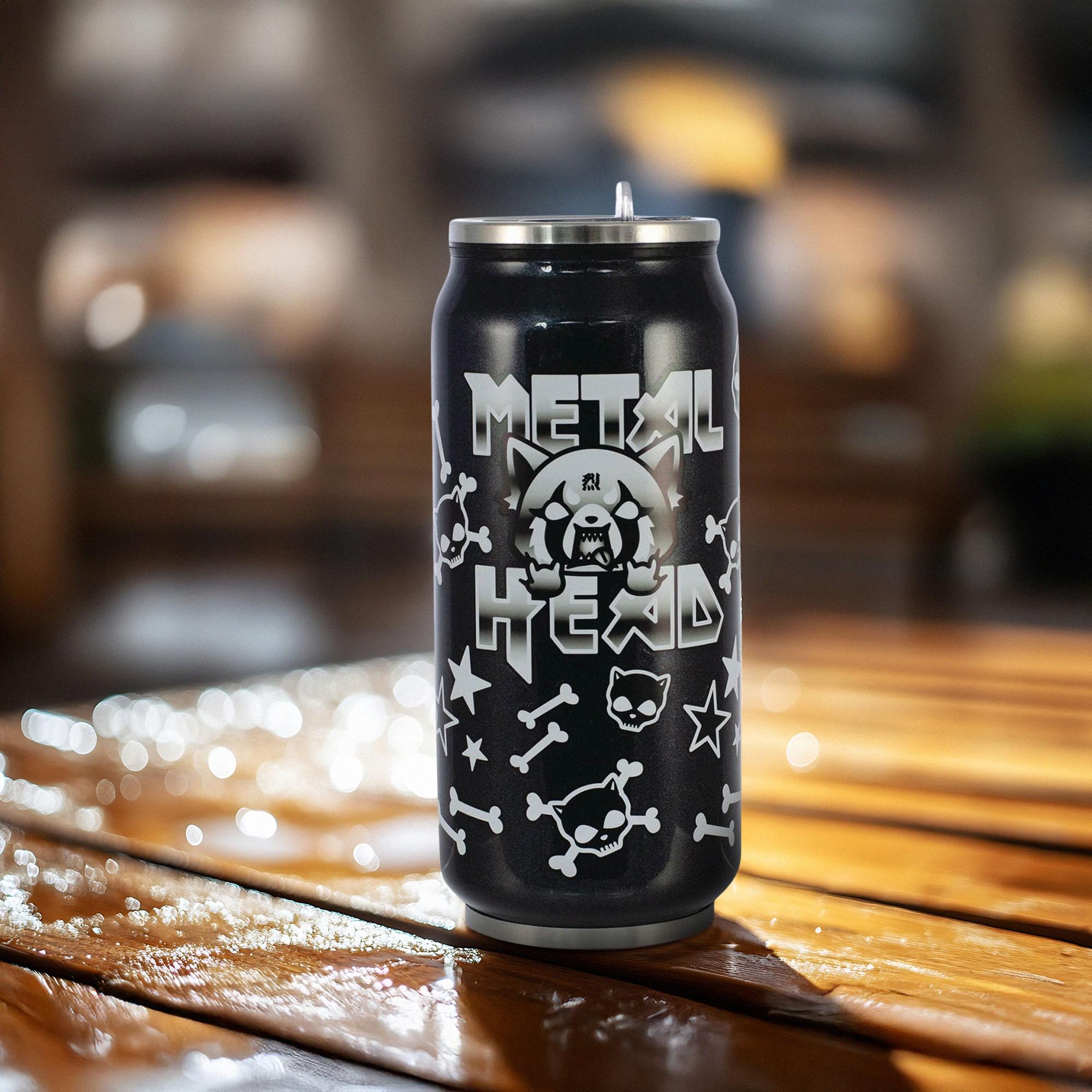 Aggretsuko Metal Head 12oz Insulated Stainless Steel Travel Can