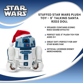 Stuffed Star Wars Plush Toy - 9" Talking Santa R2D2 Doll