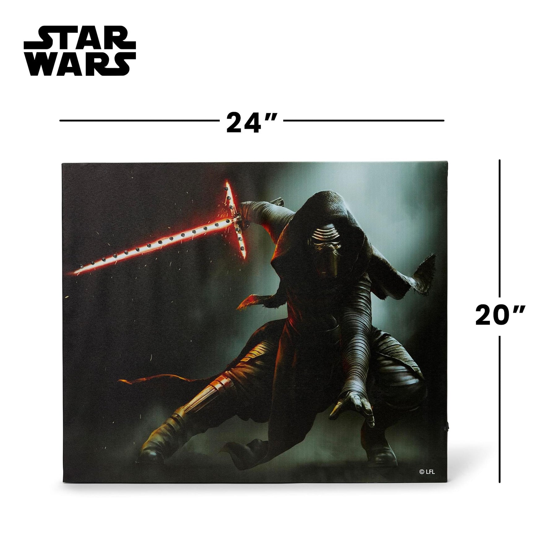 Star Wars 23.9"x19.9" Illuminated Canvas Wall Art, Set of 3