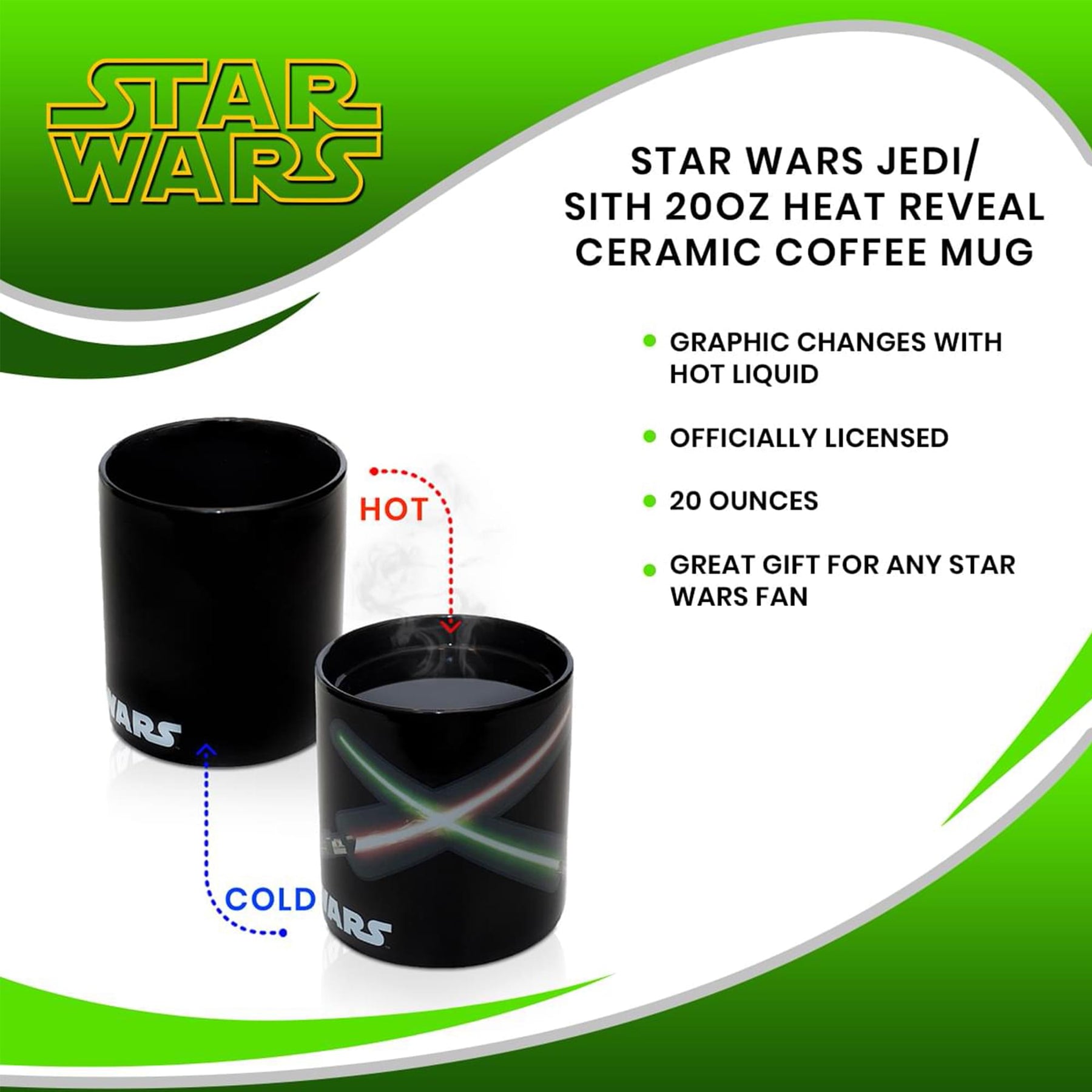 Star Wars Jedi/Sith Clash - 20oz Heat-Reveal Ceramic Mug