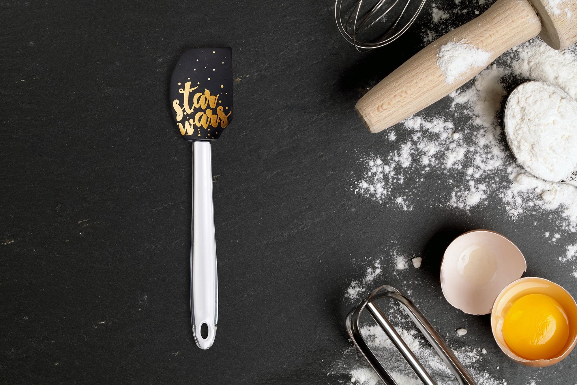 Star Wars 11” Silicone Spatula - Black/Gold Text “Star Wars”