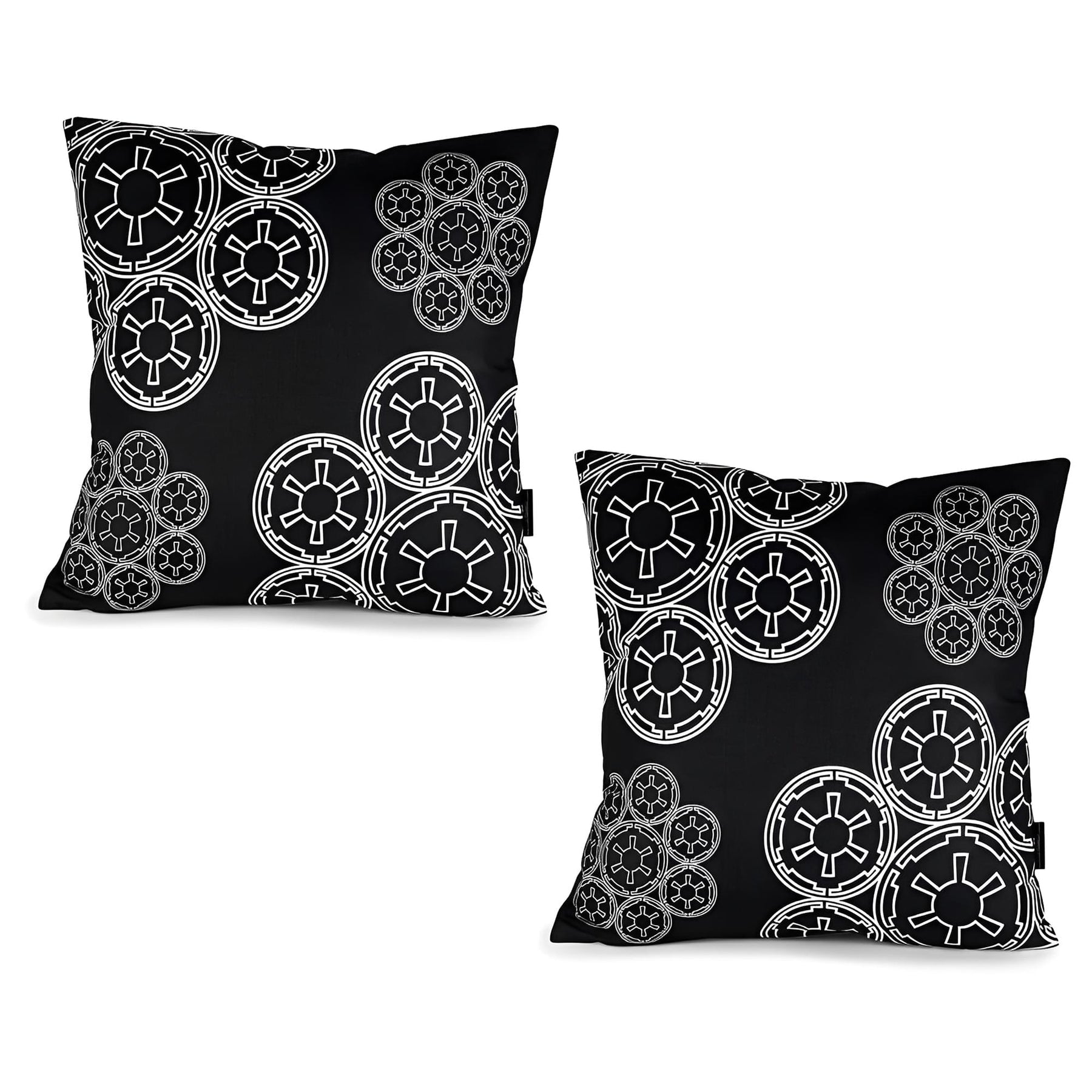 Star Wars Black Throw Pillow | White Imperial Logo | 20 x 20 Inches | Set of 2
