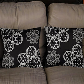 Star Wars Black Throw Pillow | White Imperial Logo | 20 x 20 Inches | Set of 2