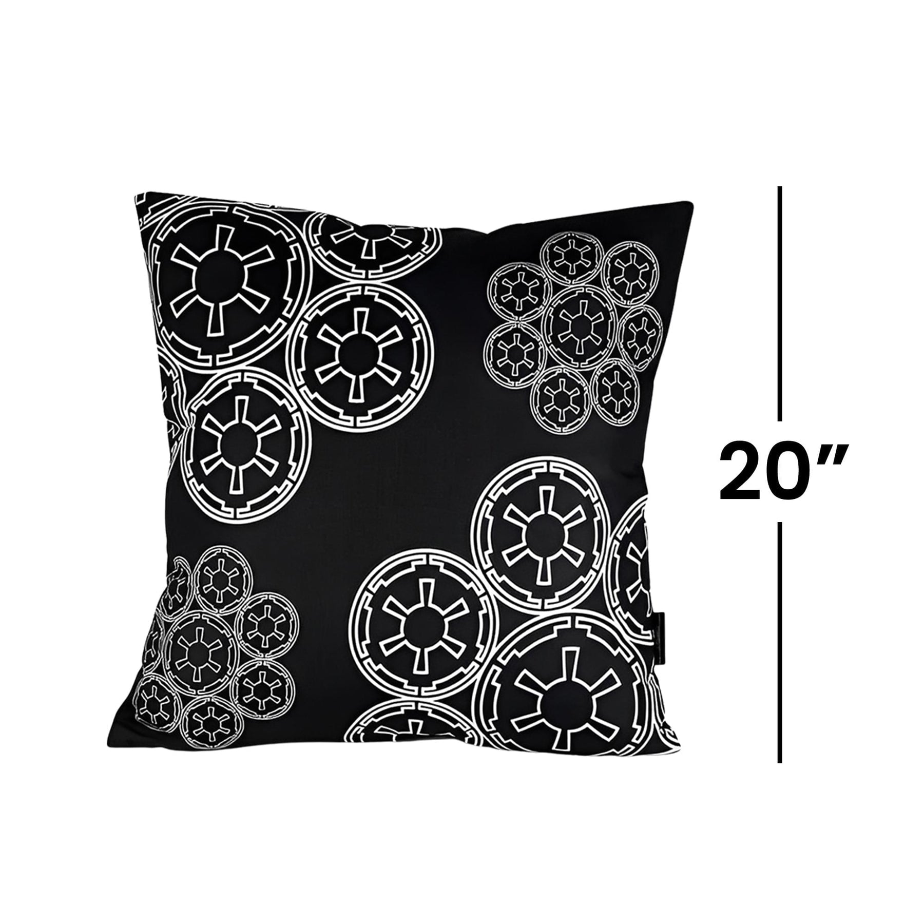 Star Wars Black Throw Pillow | White Imperial Logo | 20 x 20 Inches | Set of 2