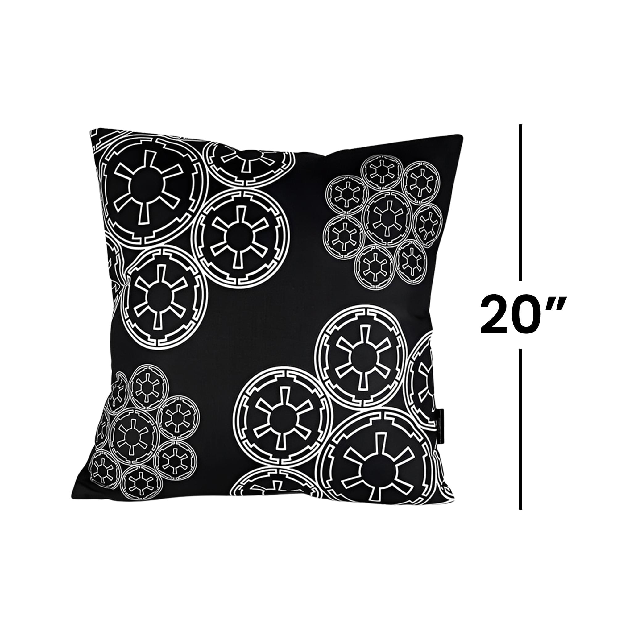 Star Wars Black Throw Pillow | White Imperial Logo | 20 x 20 Inches | Set of 2