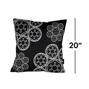 Star Wars Black Throw Pillow | White Imperial Logo | 20 x 20 Inches | Set of 2