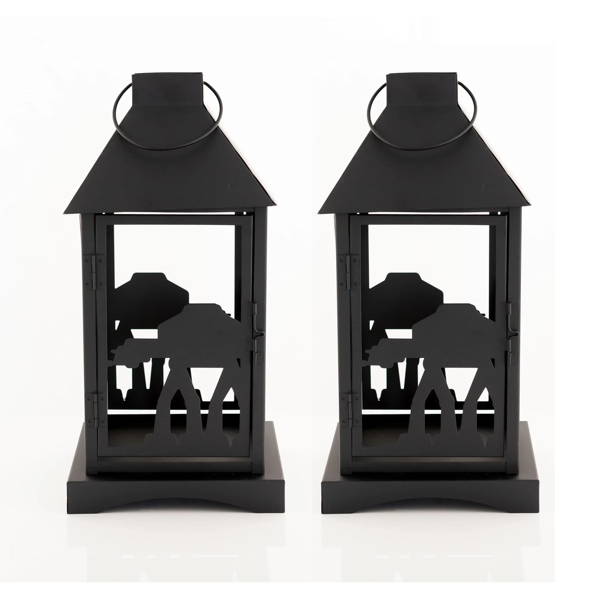 Star Wars Black Stamped Lantern | Imperial AT-AT | 14 Inches | Set of 2