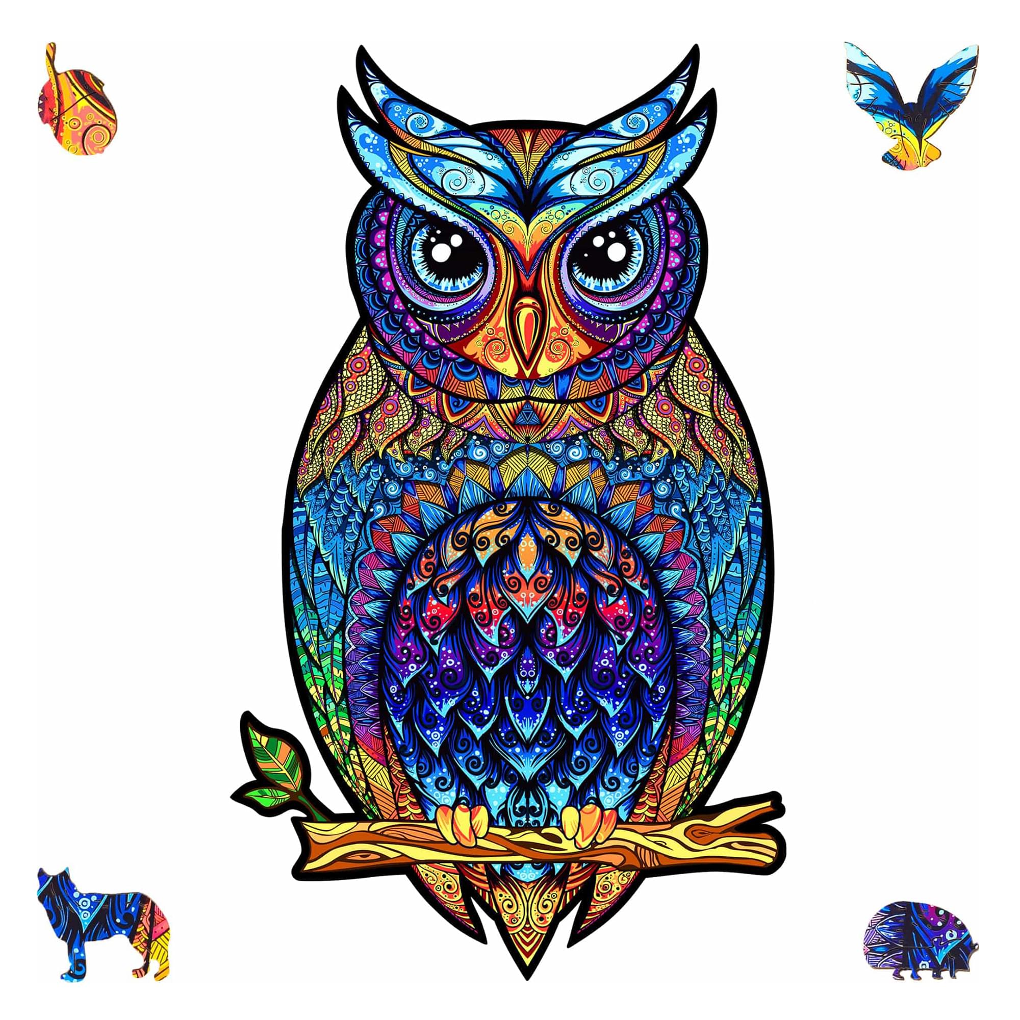 Owl 366 Piece Shaped Wooden Jigsaw Puzzle | Free Shipping