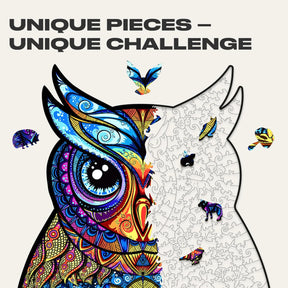 Charming Owl 366 Piece Shaped Wooden Jigsaw Puzzle