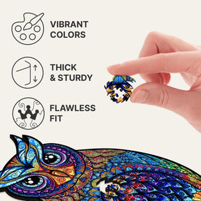 Charming Owl 366 Piece Shaped Wooden Jigsaw Puzzle