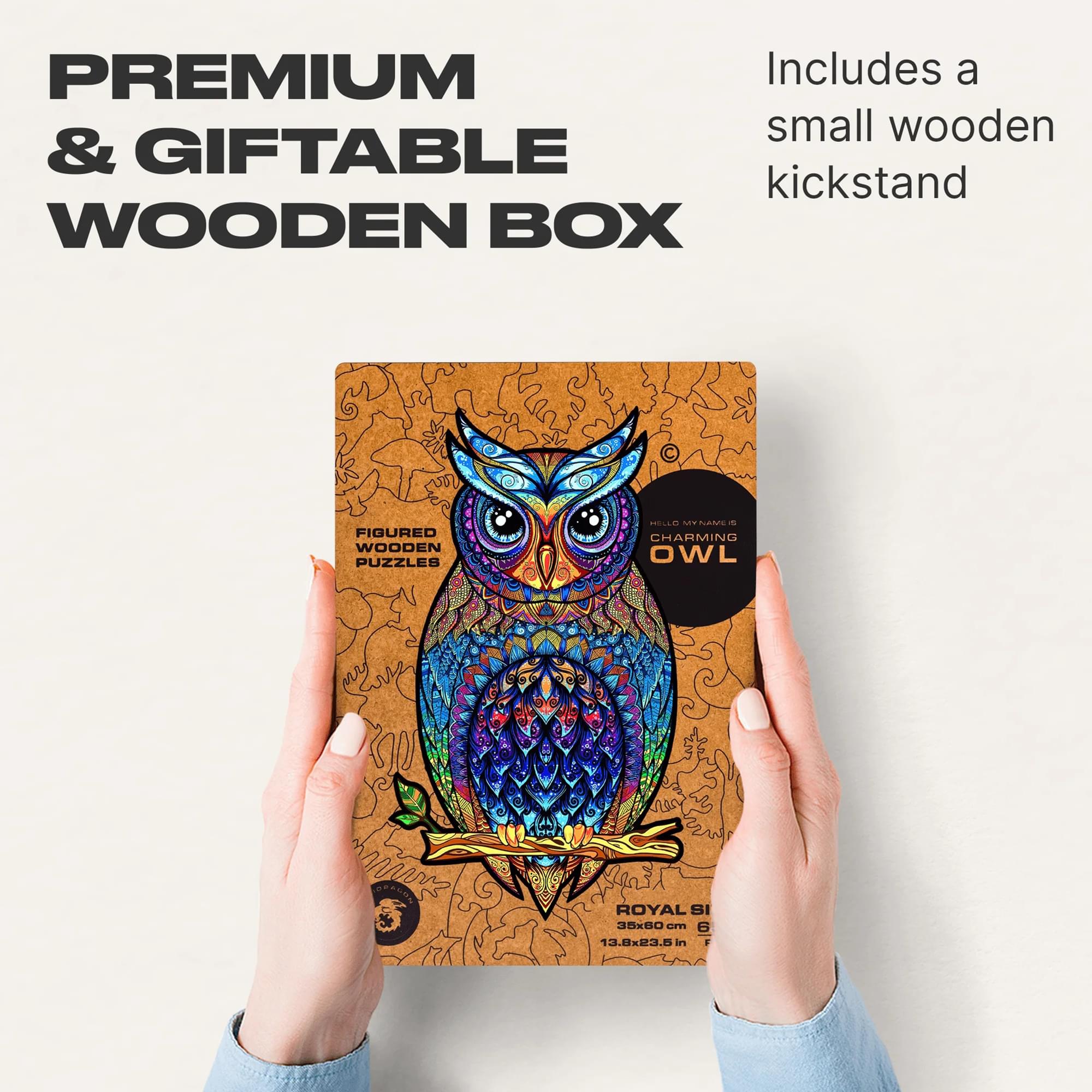 Charming Owl 366 Piece Shaped Wooden Jigsaw Puzzle