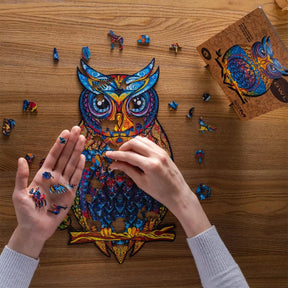 Charming Owl 366 Piece Shaped Wooden Jigsaw Puzzle