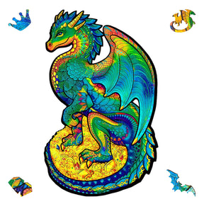 Guarding Dragon 330 Piece Shaped Wooden Jigsaw Puzzle