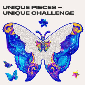 Intergalaxy Butterfly 306 Piece Shaped Wooden Jigsaw Puzzle
