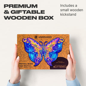 Intergalaxy Butterfly 306 Piece Shaped Wooden Jigsaw Puzzle