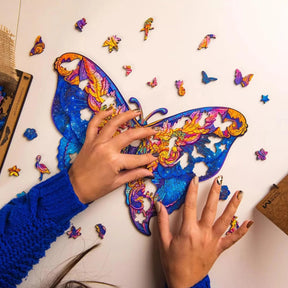 Intergalaxy Butterfly 306 Piece Shaped Wooden Jigsaw Puzzle