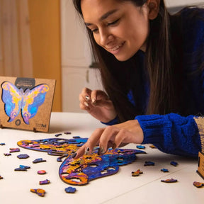 Intergalaxy Butterfly 306 Piece Shaped Wooden Jigsaw Puzzle