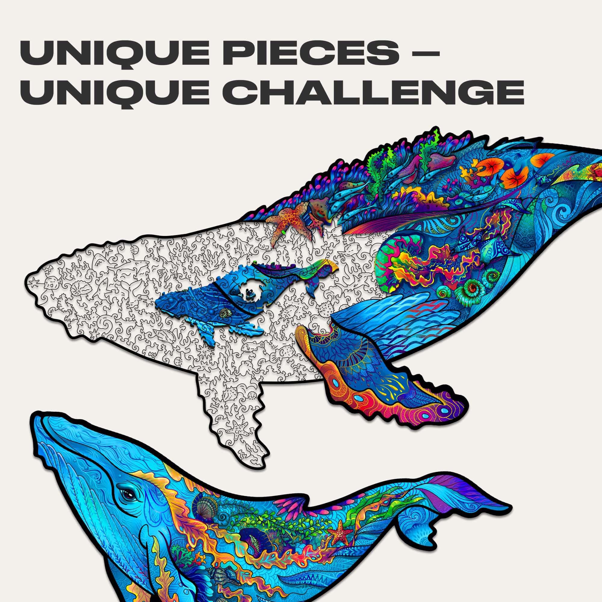 Milky Whales 98 Piece Shaped Wooden Jigsaw Puzzle