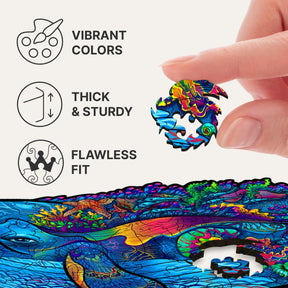Milky Whales 98 Piece Shaped Wooden Jigsaw Puzzle
