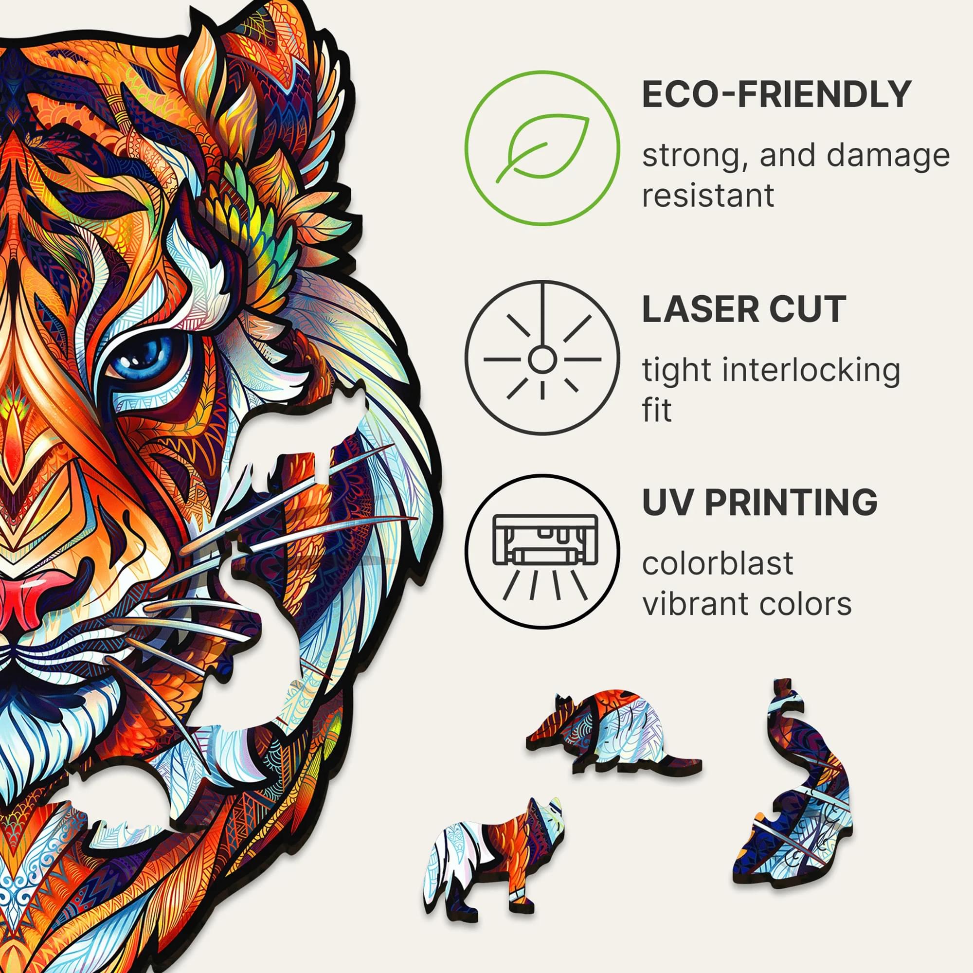 Tiger 181 Piece Shaped Wooden Jigsaw Puzzle