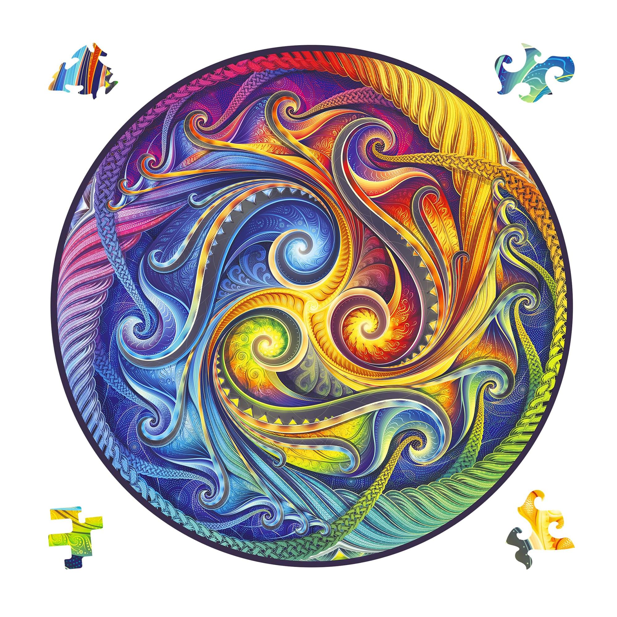 Spiral Incarnation Round 200 Piece Wooden Jigsaw Puzzle