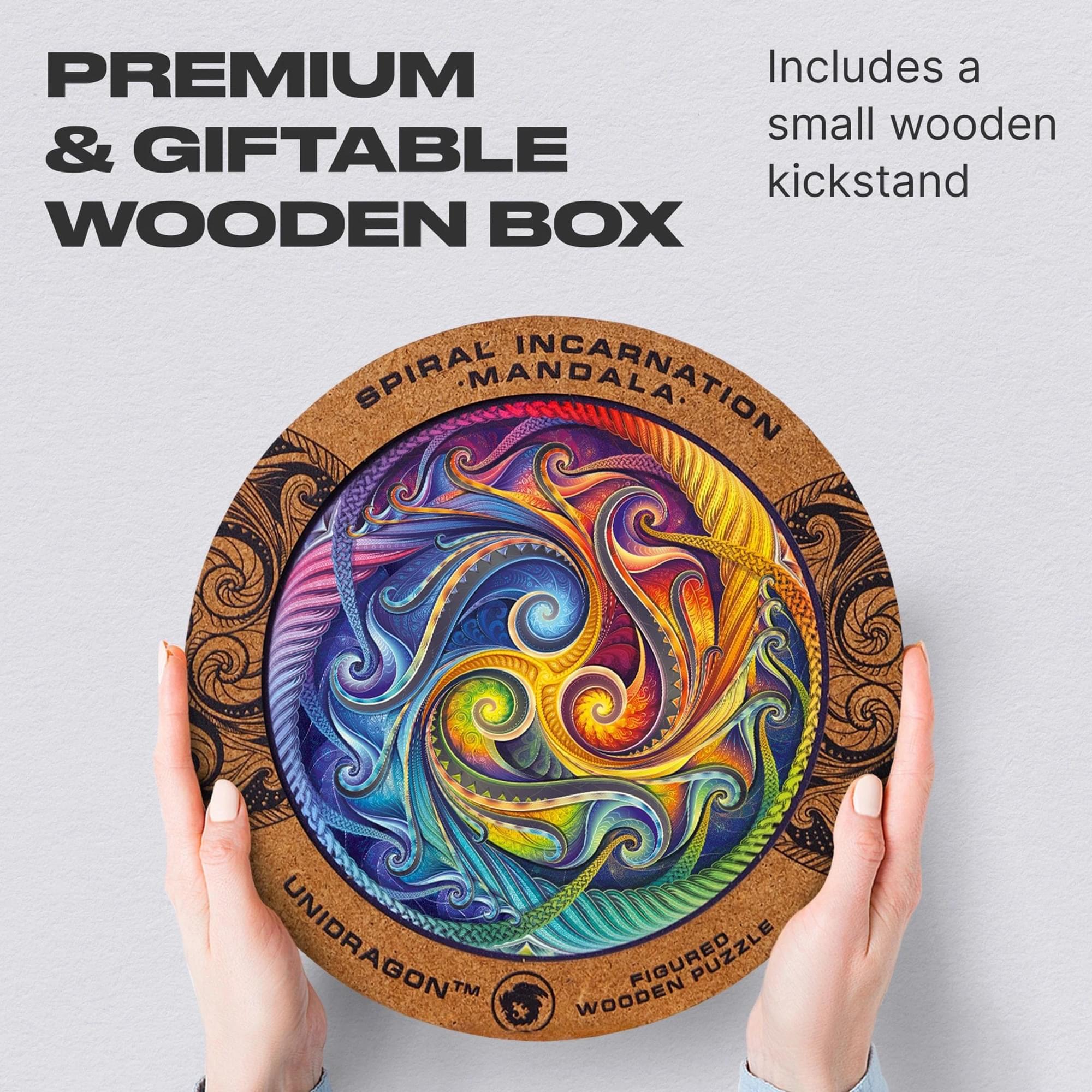 Spiral Incarnation Round 200 Piece Wooden Jigsaw Puzzle