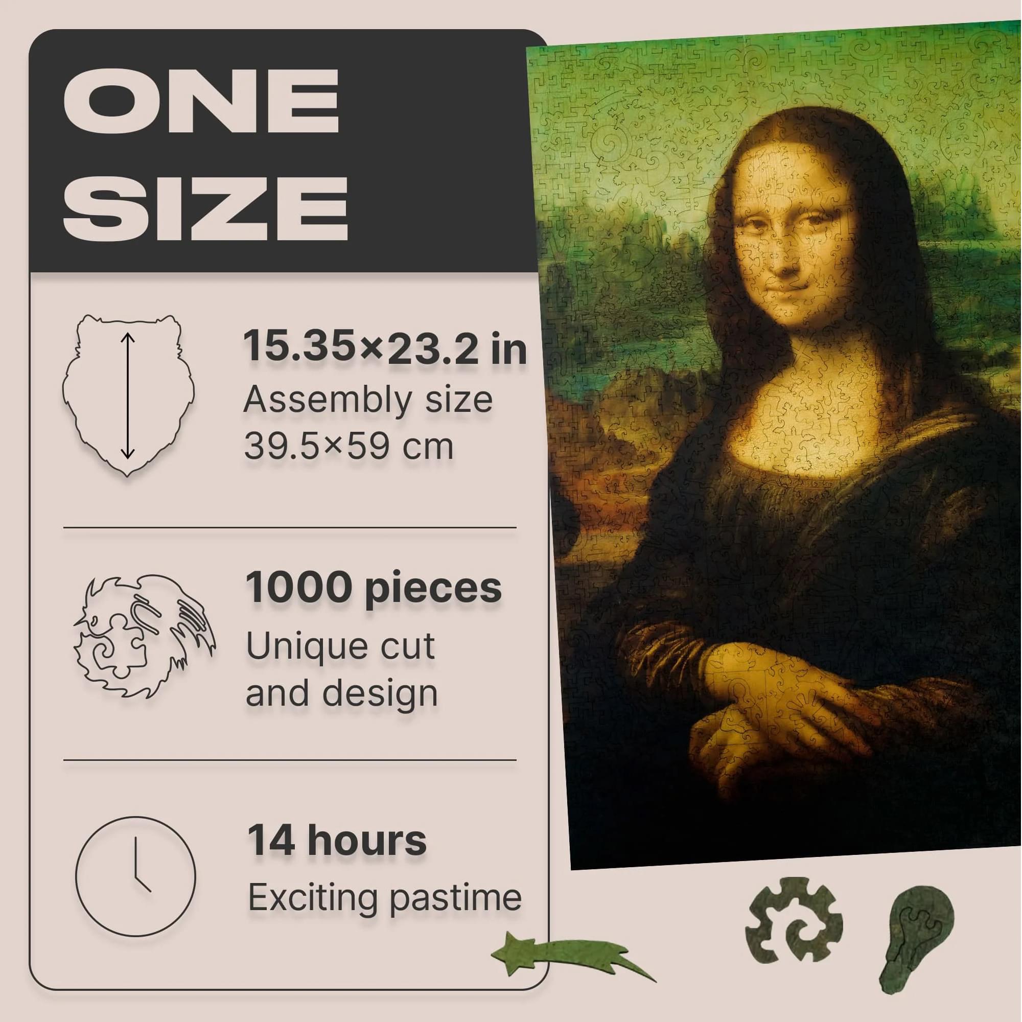 Mona Lisa 1000 Piece Wooden Jigsaw Puzzle