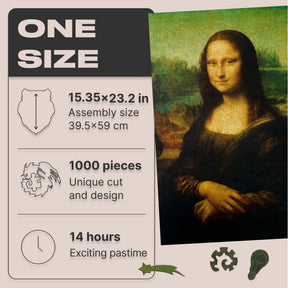 Mona Lisa 1000 Piece Wooden Jigsaw Puzzle