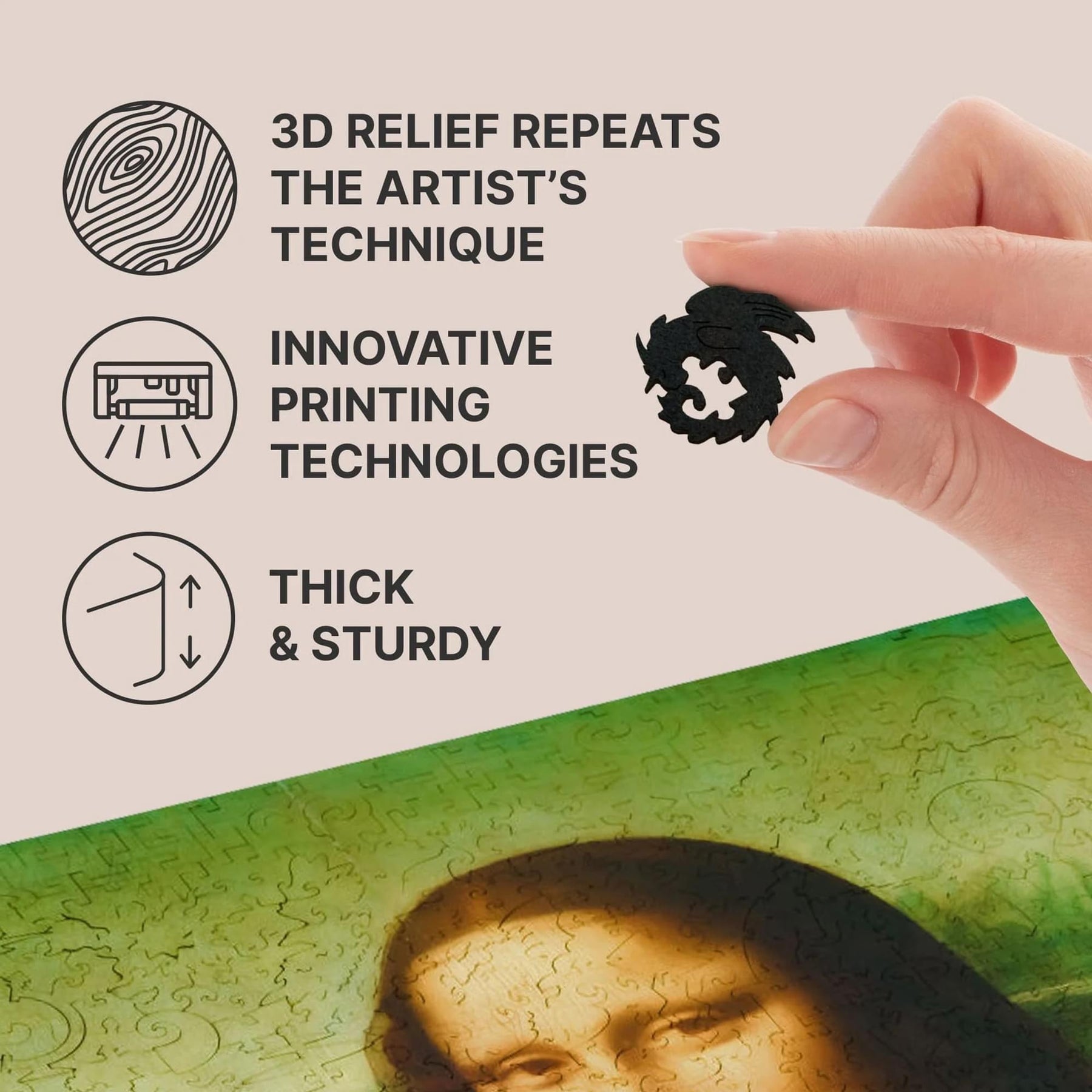 Mona Lisa 1000 Piece Wooden Jigsaw Puzzle