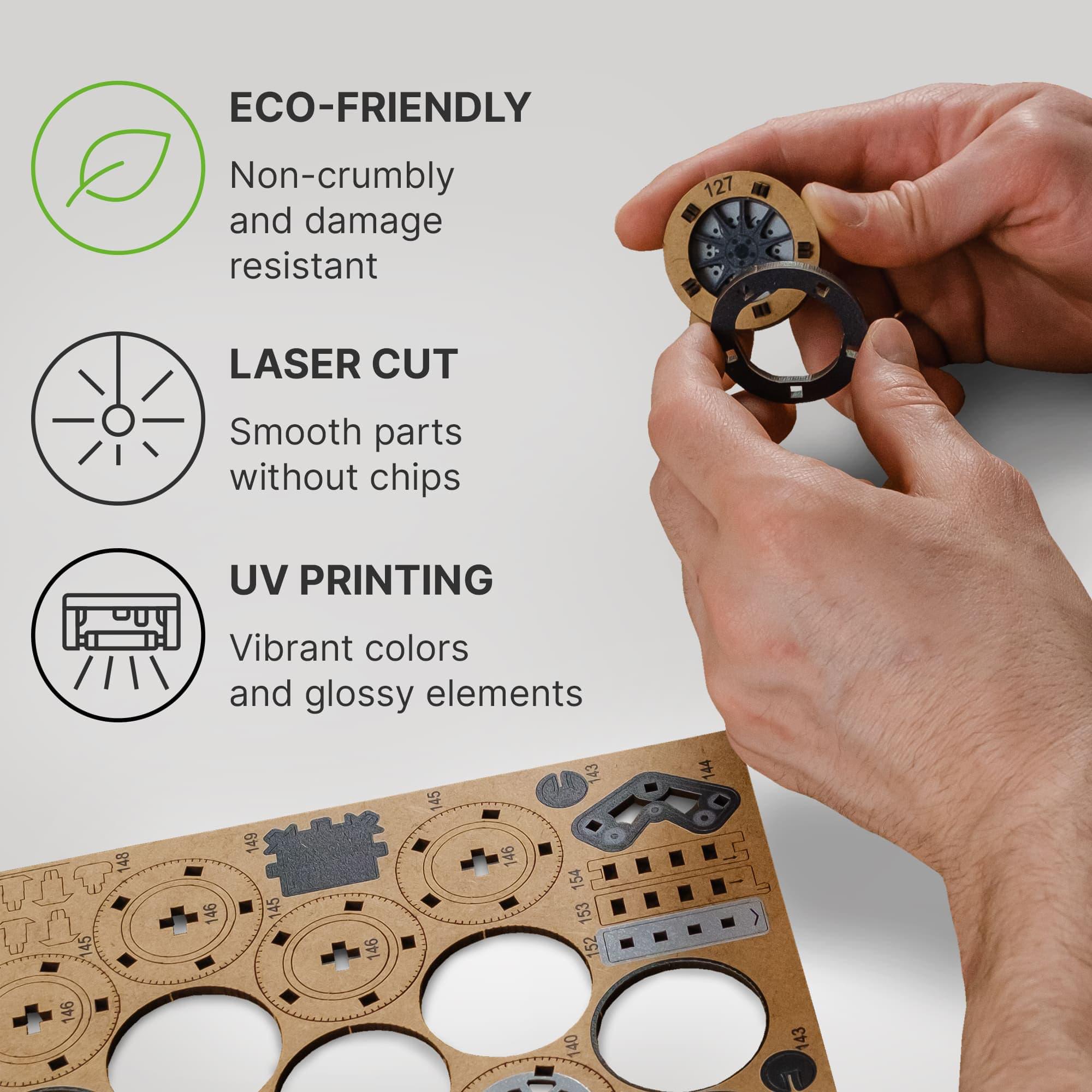 Comet GTS Black-Red 219 Piece Wooden 3D Puzzle