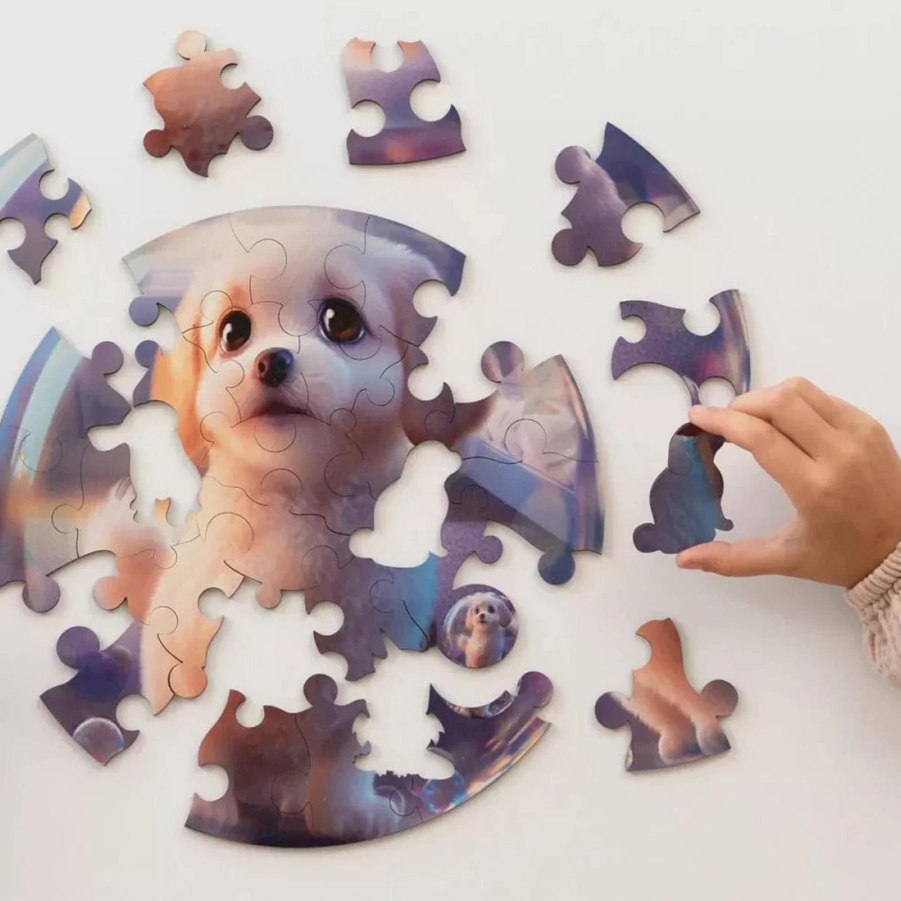 Puppy Bubblezz Round 30 Piece Wooden Jigsaw Puzzle
